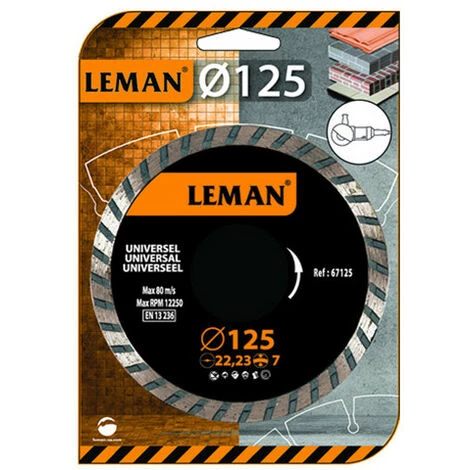 LEMAN Disque Diamant Universel D. 115 X 2,4 X 22.23 Mm - HT. 7 Mm - Multi-matériaux 3 LEMAN Disque Diamant Universel D. 115 X 2,4 X 22.23 Mm - HT. 7 Mm - Multi-matériaux