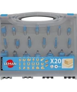 Coffret 20 Meches De Défonceuse Carbure Assorties Queue 8mm Leman