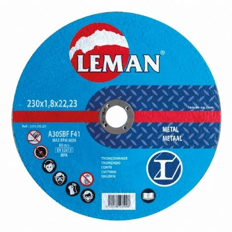 Leman - Disque Tronçonnage Métal 125x1,0x22,23 Mp 3 Leman - Disque Tronçonnage Métal 125x1,0x22,23 Mp