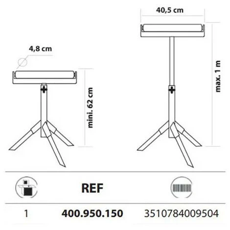 Leman - Servante D'atelier à Rouleau Charge Max. 150 Kg 4 Leman - Servante D'atelier à Rouleau Charge Max. 150 Kg – Image 2