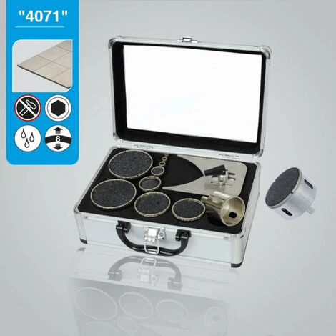 Leman - Coffret De 10 Trépans Diamantés 6 Pans Ø6 à 68 + Guide Carrelage 4 Leman - Coffret De 10 Trépans Diamantés 6 Pans Ø6 à 68 + Guide Carrelage – Image 2
