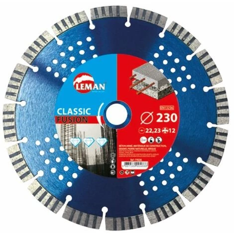 Leman - Disque Diamant Segments Béton Armé 230x22,23 Ht 12 3 Leman - Disque Diamant Segments Béton Armé 230x22,23 Ht 12