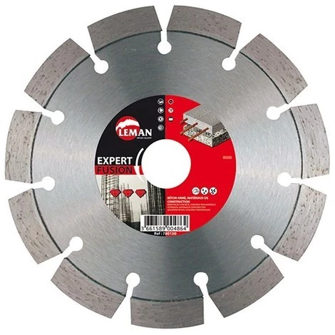 Disque Diamant à Rainurer D. 150 X Al. 22,23 X Ht. 12 X ép. 2,4 Mm. Béton Armé, Brique Et Granit - 780150 - LEMAN 3 Disque Diamant à Rainurer D. 150 X Al. 22,23 X Ht. 12 X ép. 2,4 Mm. Béton Armé, Brique Et Granit - 780150 - LEMAN