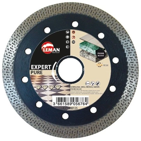 Disque Diamant à Croisillons D. 125 X Al. 22,23 X Ht. 10 X ép. 1,4 Mm. Granit - 980125 - LEMAN 3 Disque Diamant à Croisillons D. 125 X Al. 22,23 X Ht. 10 X ép. 1,4 Mm. Granit - 980125 - LEMAN