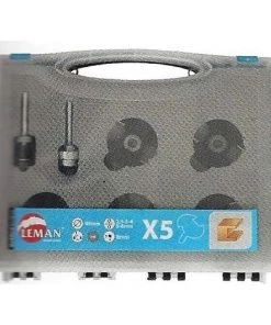 LEMAN Coffret 5 Disques à Rainer Carbure + Arbre Porte Fraise Queue 8 Mm 4728.700.52