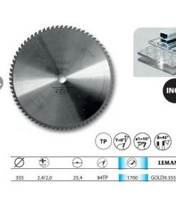 Leman - Lame Carbure Micro-Grain 355x25,4 Ep2,2 84z Speciale Inox