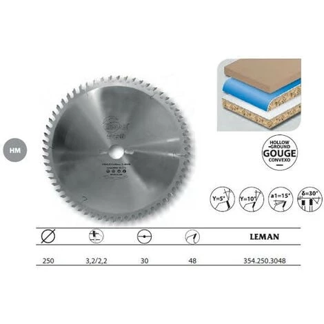 Leman - Lame Carbure Mise à Format 250x30x48z Gouge / Stratifies 3 Leman - Lame Carbure Mise à Format 250x30x48z Gouge / Stratifies