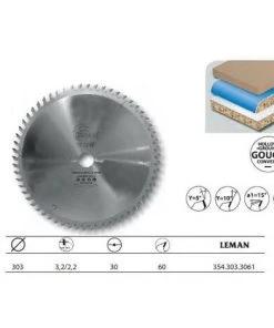 Leman - Lame Carbure Mise à Format 303x30x60z Pos. Gouge / Stratifies