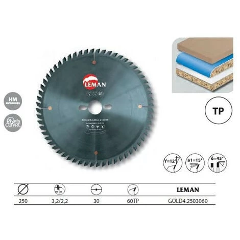 Leman - Lame Hm Micro-Grain Mise à Format 250x30x60z Tp / Bois Stratifes 3 Leman - Lame Hm Micro-Grain Mise à Format 250x30x60z Tp / Bois Stratifes