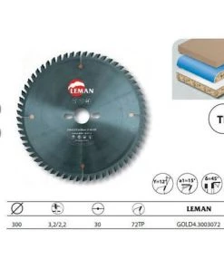 Leman - Lame Hm Micro-Grain Mise à Format 300x30x72z Tp / Bois Stratifes