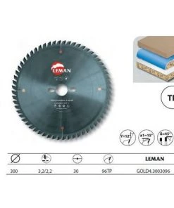Leman - Lame Hm Micro-Grain Mise à Format 300x30x96z Tp Bois Stratifes