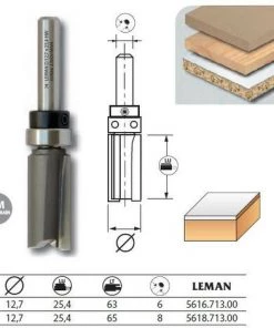 Leman - Mèche D'affleureuse Droite Diam. 12,7 Long. 65 Q.8 + Guide Supérieur - 5618.713.00 -LEMAN Soldes Boutique 978161 2