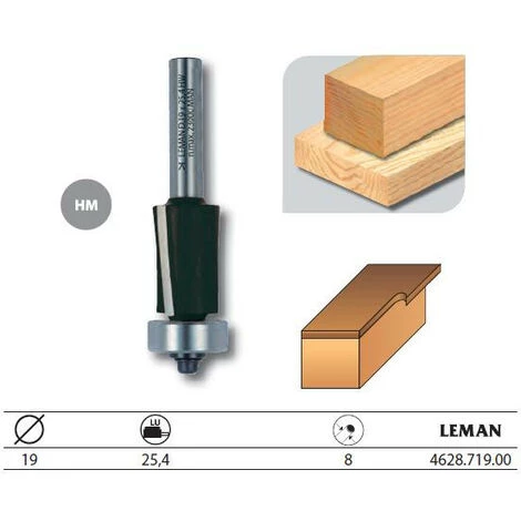 Leman - Mèche D'affleureuse Biaisée Négative Diam. 19 L.u 25,4 Q.8 + Guide - 4628.719.00 4 Leman - Mèche D'affleureuse Biaisée Négative Diam. 19 L.u 25,4 Q.8 + Guide - 4628.719.00 – Image 2