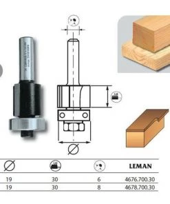 Leman - Mèche D'affleureuse Droite Diam. 19 L.u 30 Q.8 + Guide - 4678.700.30
